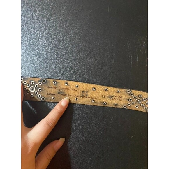 American Eagle AEO Studded Jewel Embossed Flowers leather belt size M hippy y2k - Picture 9 of 10